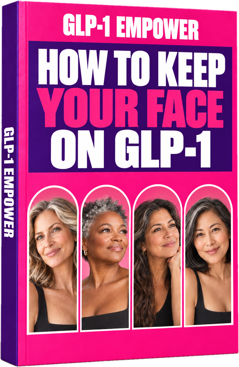 Book cover: GLP-1 Empower, How To Keep Your Face On GLP-1